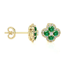 Emerald & Diamond Clover earrings