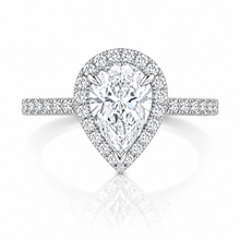 Tear Drop Halo Pear Engagement Ring
