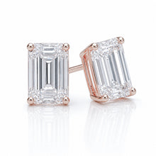Lab Grown Emerald Cut Stud Earrings