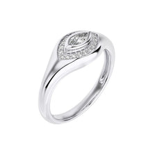 Evil Eye Marquise Signet Diamond Ring