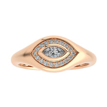 Evil Eye Marquise Signet Diamond Ring