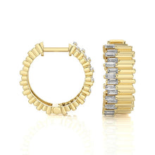 Baguette wide hoop earrings