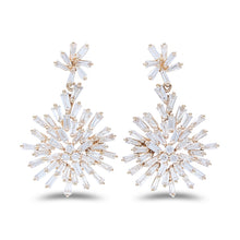 Baguette starburst Diamond Drop Earrings