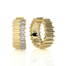Baguette wide hoop earrings