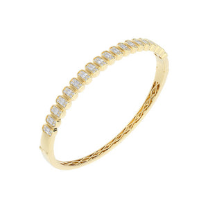 Illusion baguette Diamond Bangle Bracelet
