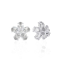 Oval Flower Diamond Earrings