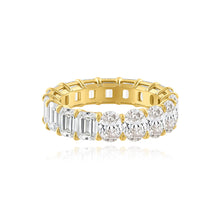 Lab Grown Half Emerald Half Oval Diamond Eternity Band