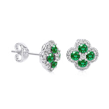 Emerald & Diamond Clover earrings