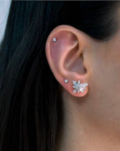 Diamond butterfly cluster earrings