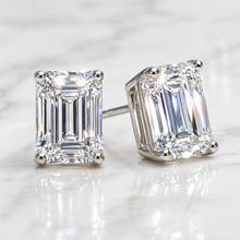 Lab Grown Emerald Cut Stud Earrings