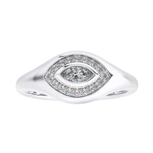 Evil Eye Marquise Signet Diamond Ring