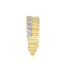Baguette Art Deco Stackable Wide Diamond Ring