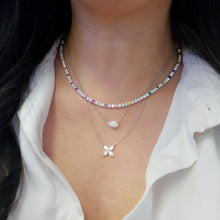 LAB GROWN Multi-Color Sapphire and Diamond Tennis Necklace