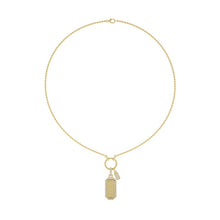 Engravable Dog Tag Pendant with Diamond Halo