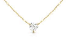 Diamond Solitaire Three Prong "Martini" Necklace