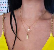 Engravable Dog Tag Pendant with Diamond Halo