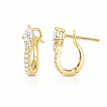 Fancy Pear Shape Diamond Hoop Huggies