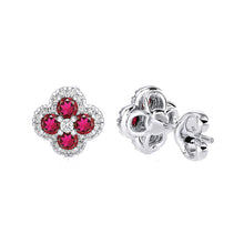 Ruby & Diamond Clover earrings