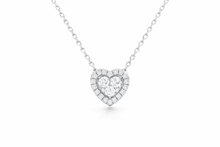 14K Illusion Halo Heart Diamond Necklace