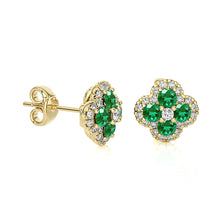 Emerald & Diamond Clover earrings