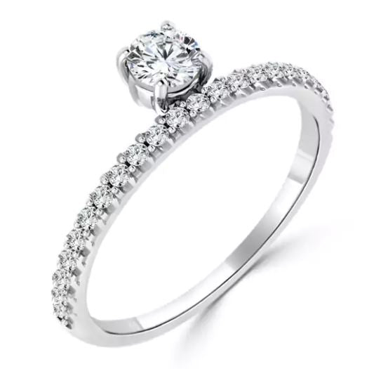 Floating Stackable Diamond Pave Ring