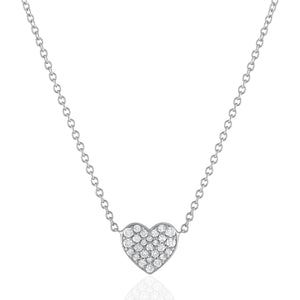 14K Pave Diamond Heart Necklace