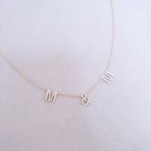 Initial Diamond Ampersand & letter pendant necklace