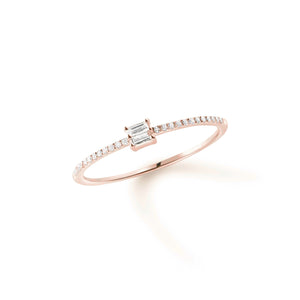 Stackable Micro Pave Baguette Diamond Band ROSE GOLD
