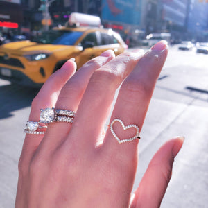 Large Open Heart Diamond Ring
