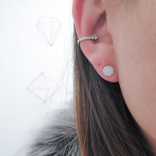 Round Cluster Halo Stud Earrings