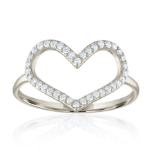 Large Open Heart Diamond Ring