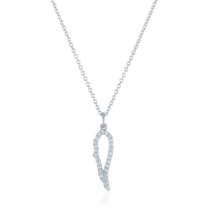 Angel Wing Diamond Pendant Necklace