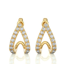 Split Chevron Diamond Earrings