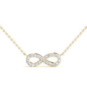 Diamond infinity twist necklace Yellow Gold