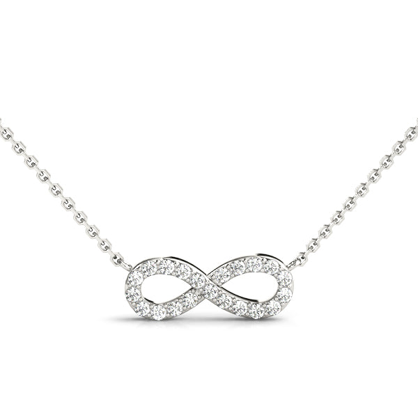 Diamond infinity twist necklace