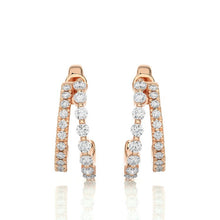 Double Diamond Hoop Huggie Earrings