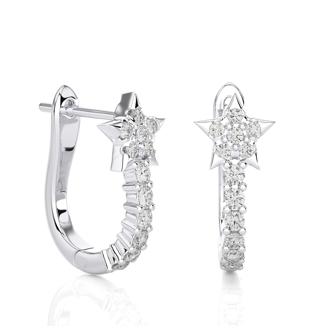 Diamond Star Huggie Earrings