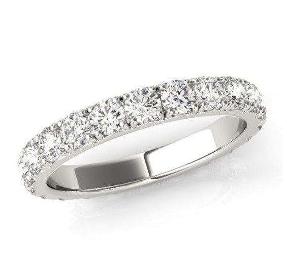 14k white gold French Pave Eternity Band