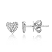 Mini Pave Heart Diamond Earrings