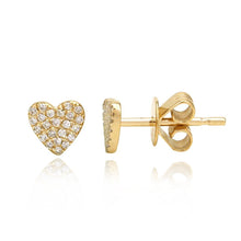 Mini Pave Heart Diamond Earrings