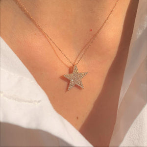 14K Diamond Star Necklace