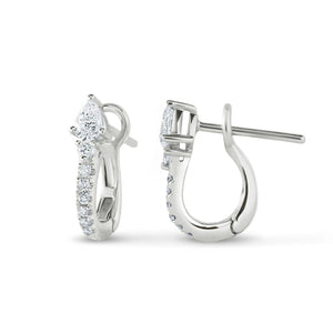Fancy Pear Shape Diamond Hoop Huggie Earrings
