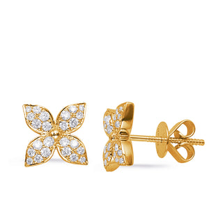 Micro Pave Flower floral diamond Earrings van cleef 