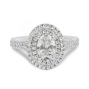 Double Halo Oval Engagement Ring