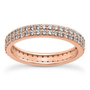 Double Two Row Pave Eternity Band