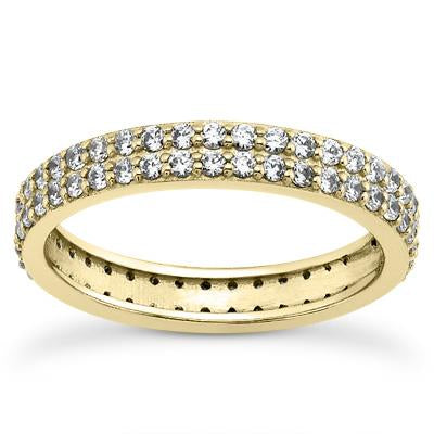 Double Two Row Pave Eternity Band