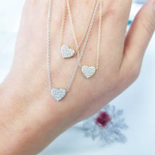 14K Pave Diamond Heart Necklace