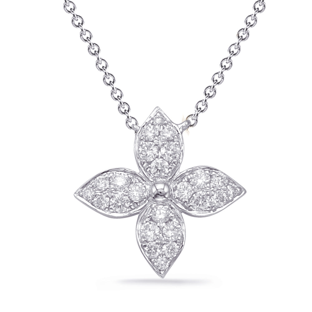 Micro Pave Flower Necklace