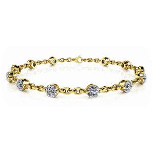 Diamond Double Chain Bracelet 14k Yellow gold