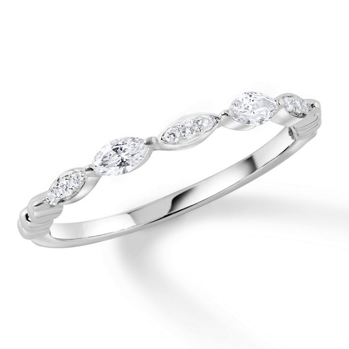 Marquise and Round Diamond Stackable Band